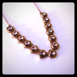 Henri Bendel rose gold/crystal adjustable necklace